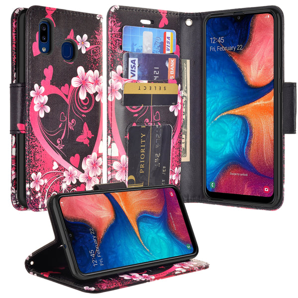 alcatel 3v (2019) wallet case - heart butterflies - www.coverlabusa.com