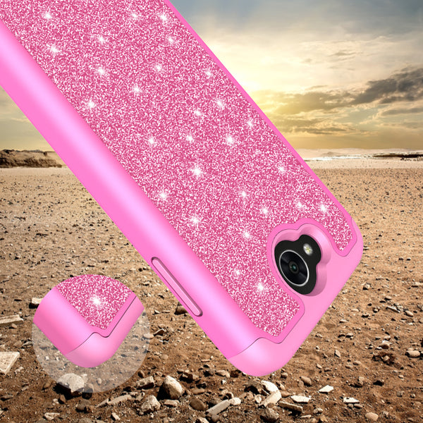 LG X Power 2 Glitter Hybrid Case - Hot Pink - www.coverlabusa.com