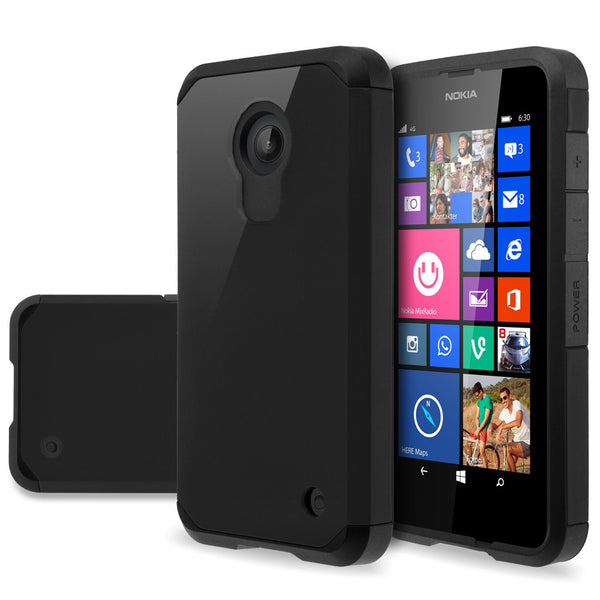 Nokia Lumia 635 Slim Hybrid Dual Layer Case - Black- www.coverlabusa.com