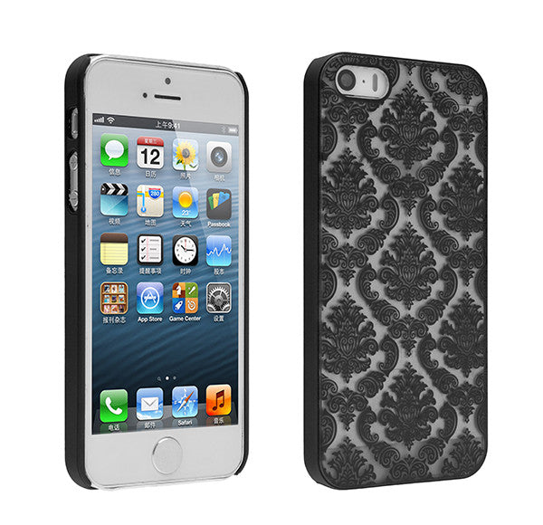 iPhone SE Case | iPhone 5S/5 damask-black- www.coverlabusa.com