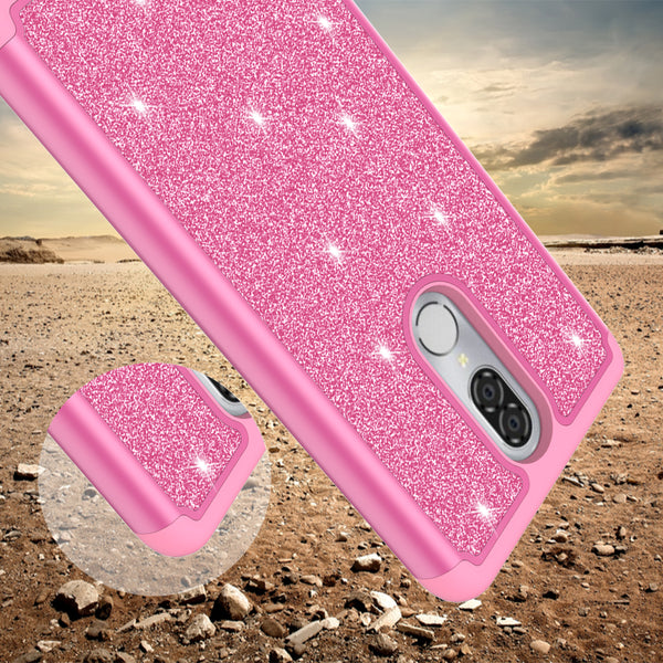 Coolpad Legacy Glitter Hybrid Case - Hot Pink - www.coverlabusa.com