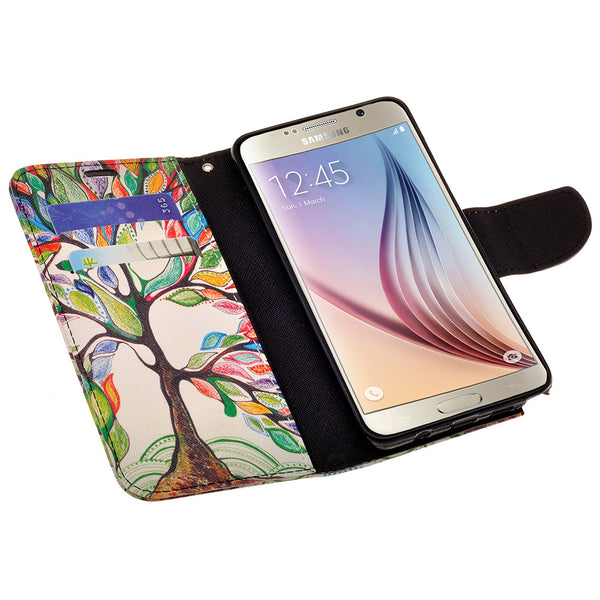 amsung galaxy note5 leather wallet case - colorful tree - www.coverlabusa.com
