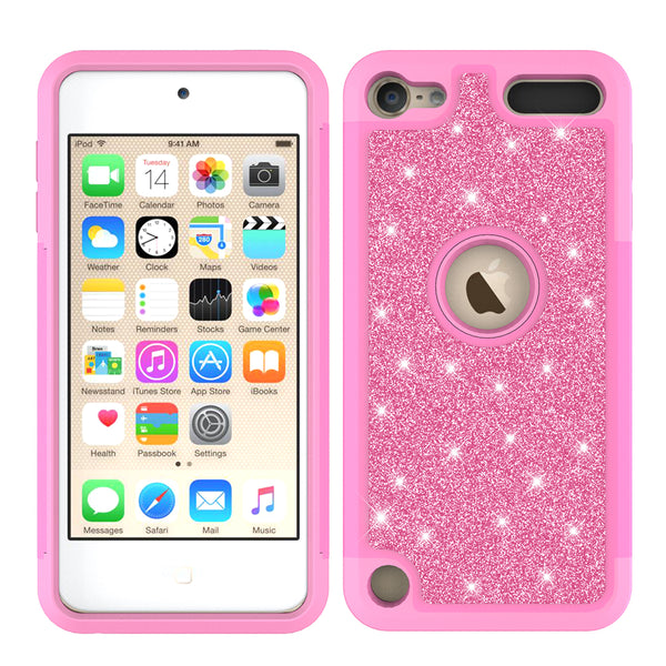 Apple iPod Touch 5 Glitter Hybrid Case - Hot Pink - www.coverlabusa.com