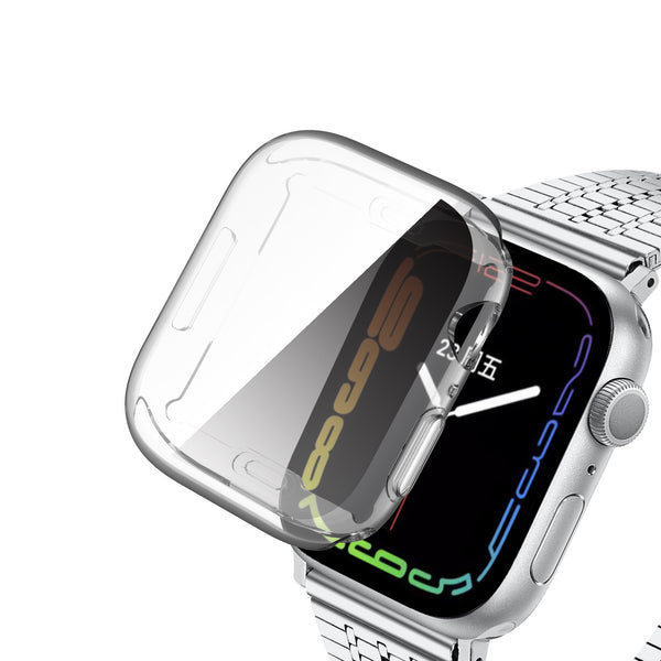 Apple Watch iWatch Series 7 Full Soft Slim Case 41mm Cover Frame Protective TPU Soft - 45mm - Clear - www.coverlabusa.com
