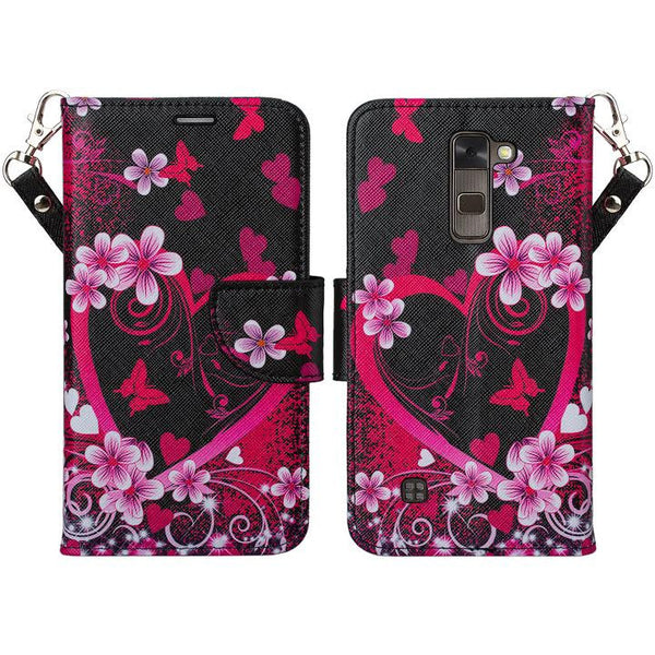 LG Stylo 2 Plus Wallet Case - heart butterflies - www.coverlabusa.com
