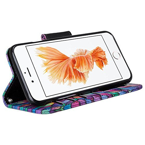 iphone 7 plus case, iphone 7 plus wallet case - rainbow flower - www.coverlabusa.com