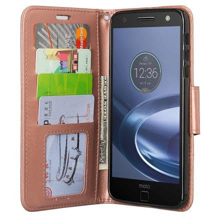 Motorola Z Force Droid Wallet Case - Rose Gold - www.coverlabusa.com