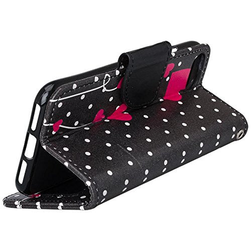 iphone 7 plus case, iphone 7 plus wallet case - polka dot hearts - www.coverlabusa.com