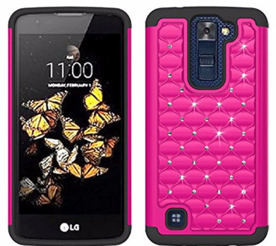 LG K7 | Tribute 5 | Treasure Case - Hot Pink/Black - www.coverlabusa.com