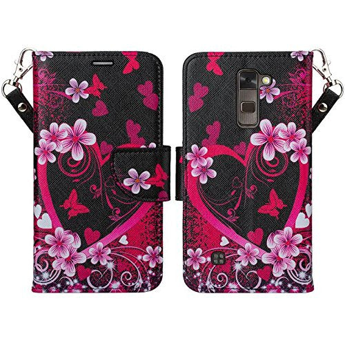 lg k10, lg premier lte wallet case - heart butterflies - www.coverlabusa.com