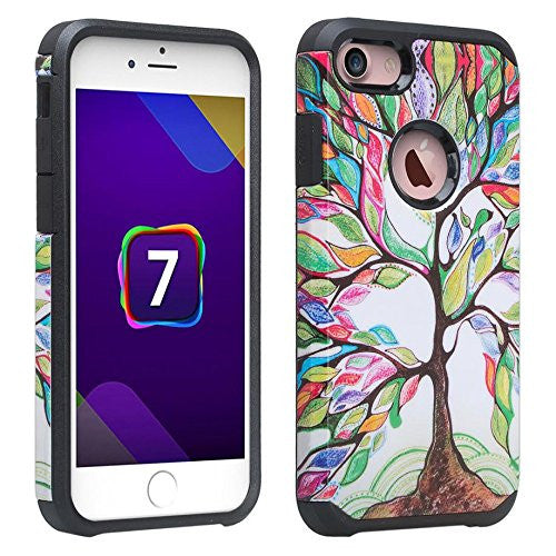 iPhone 8 case, iPhone 8 hybrid case - colorful tree - www.coverlabusa.com