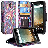 COVERLABUSA Luxury PU Leather Wallet Compatible for ZTE Maven 3 Case, ZTE Overture 3 Case, ZTE Prelude Plus Case, Flip Protective Case Cover with Card Slots and Stand - Rainbow