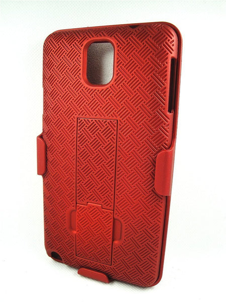 Samsung Galaxy Note 3 Holster Shell Clip Case - www.coverlabusa.com - red