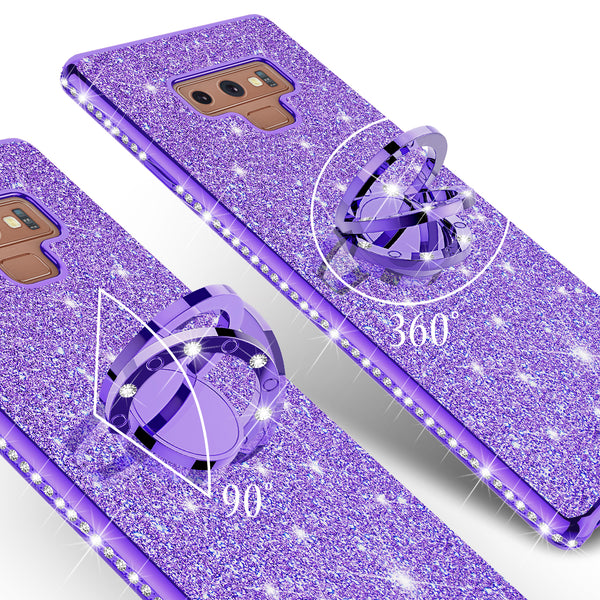 samsung galaxy note 9 glitter bling fashion case - purple - www.coverlabusa.com