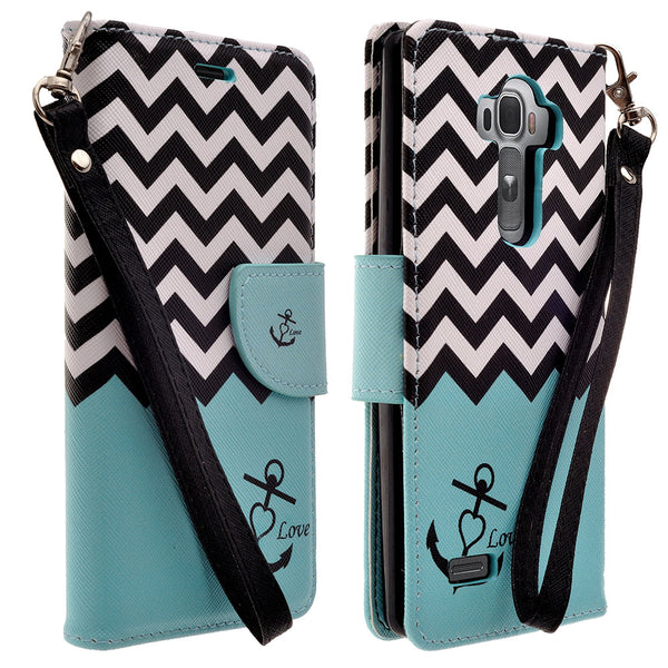 LG G4 leather wallet case -  teal anchor - www.coverlabusa.com 