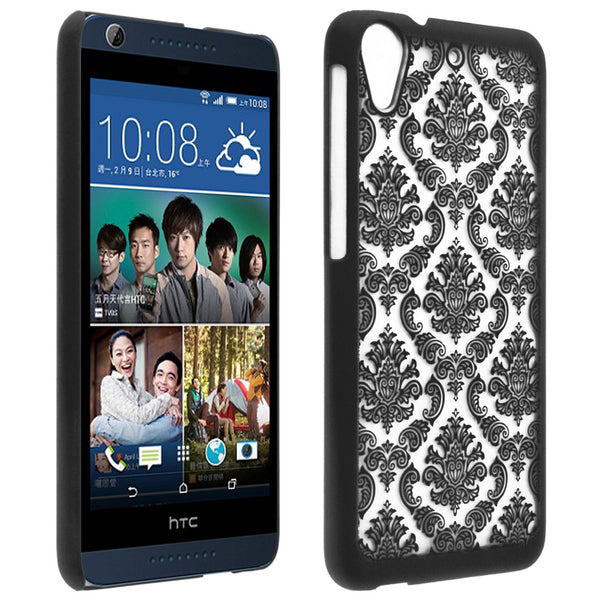  HTC Desire 626 Damask Case Cover - Black - www.coverlabusa.com 