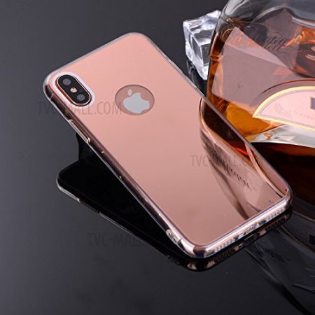 Apple iPhone X Case, Iphone 10, Reflective Mirror Easy Grip Slim Armor Case for Iphone X - Rose Gold