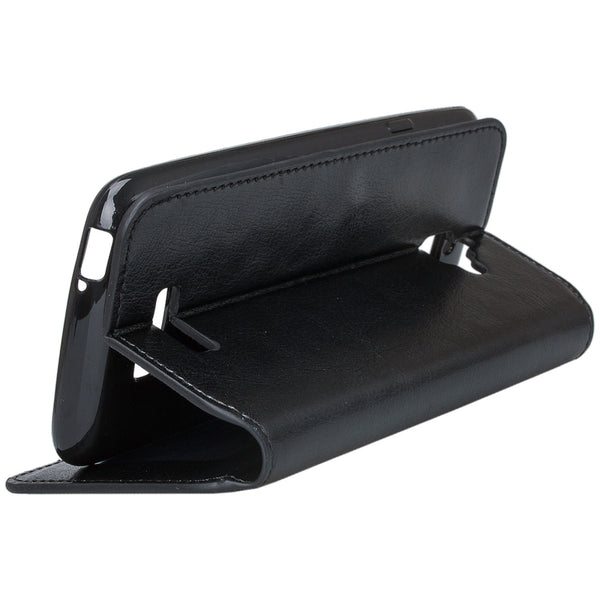 Coolpad Catalyst PU leather wallet case - black - www.coverlabusa.com