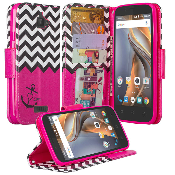 coolpad catalyst wallet case - hot pink anchor - www.coverlabusa.com