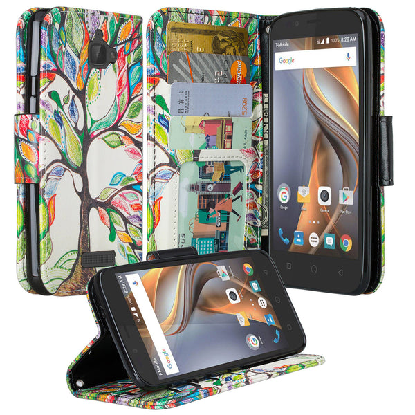 coolpad catalyst wallet case - colorful tree - www.coverlabusa.com