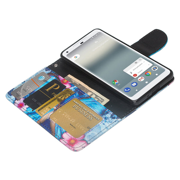 Google Pixel 2 Wallet Case - blue butterfly - www.coverlabusa.com