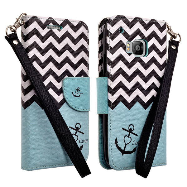 HTC One M9 wallet case - Teal Anchor - www.coverlabusa.com