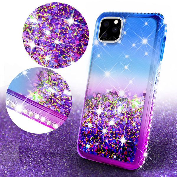glitter phone case for apple iphone 11 pro max - blue/purple gradient - www.coverlabusa.com