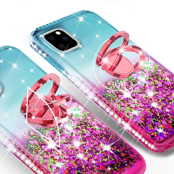 glitter phone case for apple iphone 11 - teal/pink gradient - www.coverlabusa.com