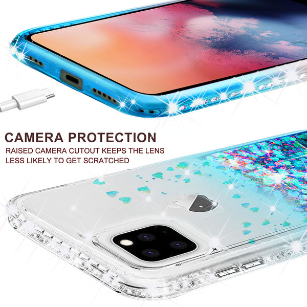 clear liquid phone case for apple iphone 11 pro max - teal - www.coverlabusa.com