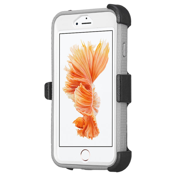 Apple iPhone 8 Plus Case | Heavy Duty 3-in-1 Defender Holster Shell Combo | White - www.coverlabusa.com