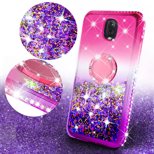 glitter ring phone case for samsung galaxy J3 2018 - pink gradient - www.coverlabusa.com 
