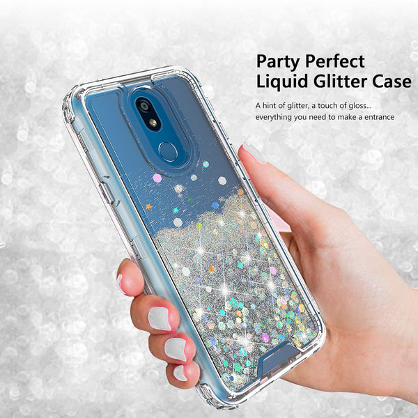 hard clear glitter phone case for lg escape plus - clear - www.coverlabusa.com 