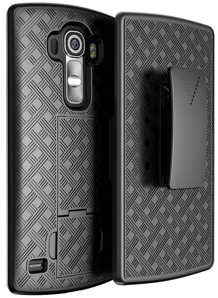Belt Clip Holster Slim Shell Combo[Kickstand] Case for LG V10 - Black-www.coverlabusa.com