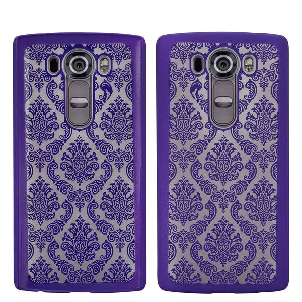 LG V10 Case, Ultra Slim Damask Vintage Hard Case Cover - Purple - www.coverlabusa.com