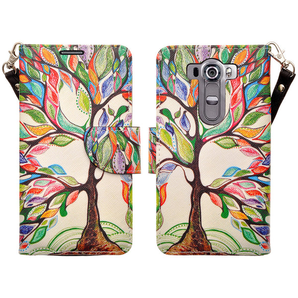 LG V10 leather wallet case - colorful tree - www.coverlabusa.com