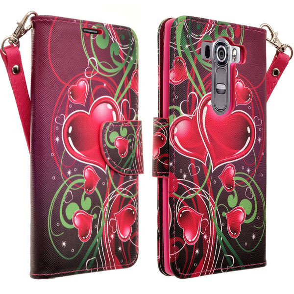 LG V10 leather wallet case - heart strings - www.coverlabusa.com