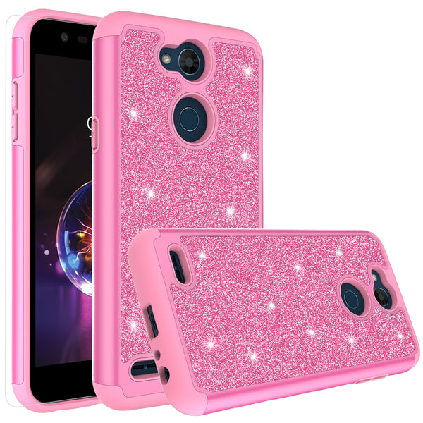 LG X Power 3 Glitter Hybrid Case - Hot Pink - www.coverlabusa.com