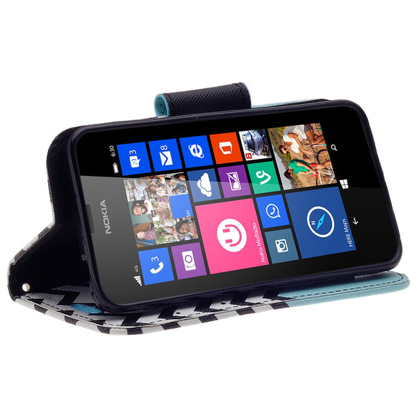 Nokia Lumia 635 Wallet Case - teal anchor - www.coverlabusa.com