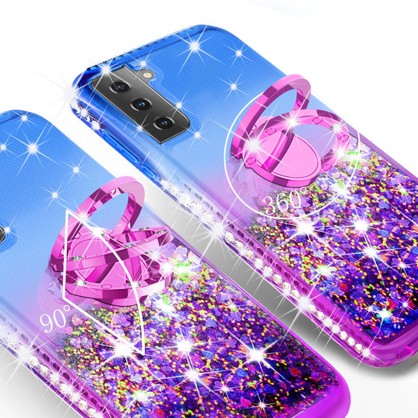 glitter phone case for samsung galaxy s21 - blue/purple gradient - www.coverlabusa.com
