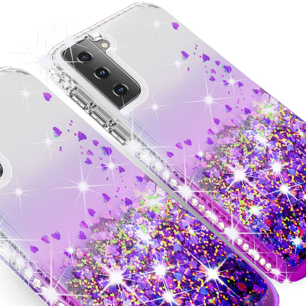 clear liquid phone case for samsung galaxy s21 plus - purple - www.coverlabusa.com