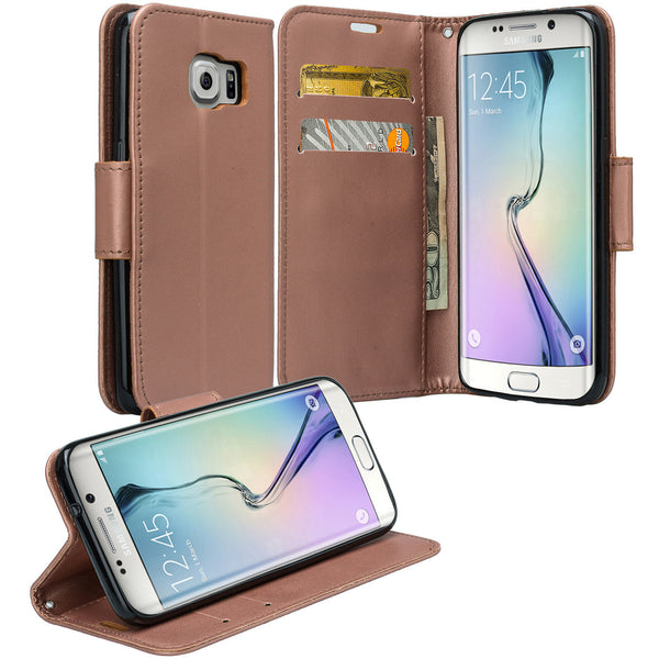 galaxy S7 cover, galaxy S7 wallet case - Solid Rose Gold - www.coverlabusa.com
