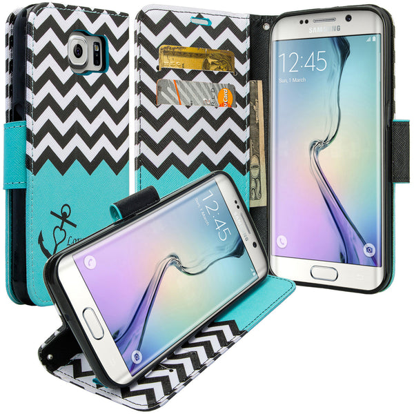 galaxy S7 cover, galaxy S7 wallet case - Teal Anchor - www.coverlabusa.com