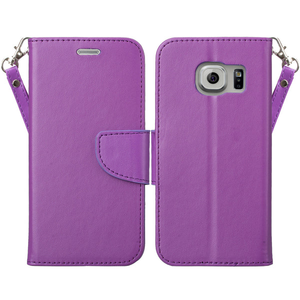 galaxy s7 edge cover, galaxy s7 edge wallet case - Solid Purple - www.coverlabusa.com