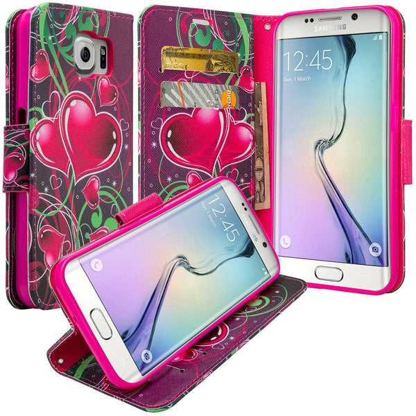 samsung galaxy S6 Edge wallet case - Heart Strings - www.coverlabusa.com
