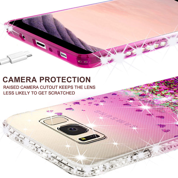clear liquid phone case for samsung galaxy s8 plus - hot pink - www.coverlabusa.com 