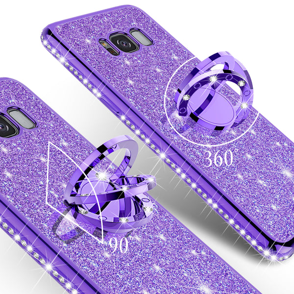 samsung galaxy 8  glitter bling fashion case - purple - www.coverlabusa.com