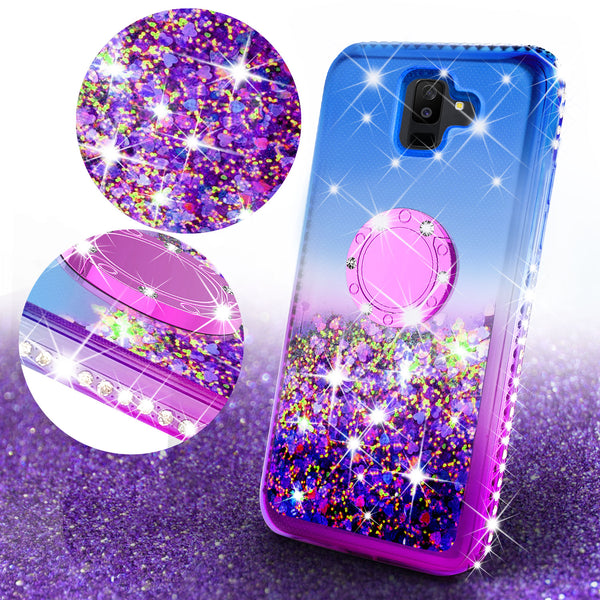 glitter ring phone case for samsung galaxy A6 - blue gradient - www.coverlabusa.com