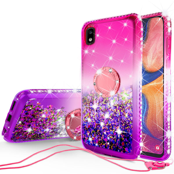 glitter phone case for samsung galaxy a10e - hot pink/purple gradient - www.coverlabusa.com