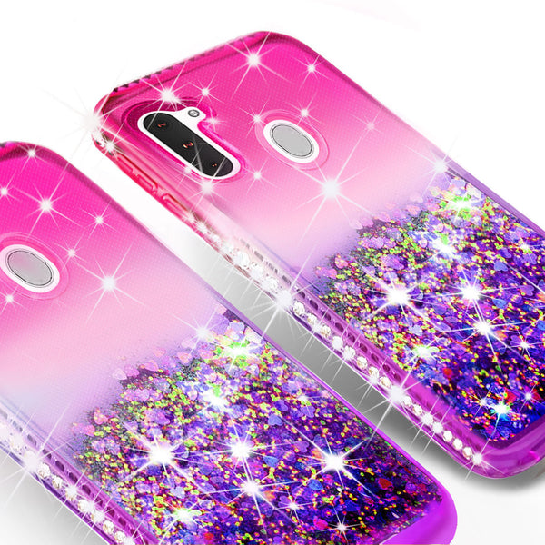 glitter phone case for samsung galaxy a21 - hot pink/purple gradient - www.coverlabusa.com