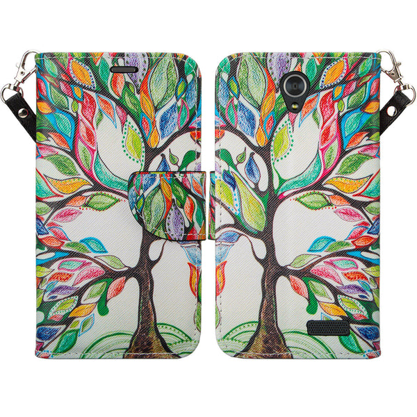 ZTE Grand X3 leather wallet case - vibrant tree - www.coverlabusa.com